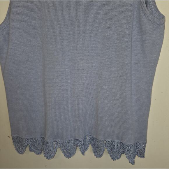 Storybook Knits Pastel Blue Tank Sweater Top Plus Sz 3X Crocheted HSN Tags Rare - Picture 6 of 16
